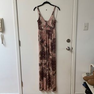 Pink and Brown Nieves Lavi Maxi Dress size 6